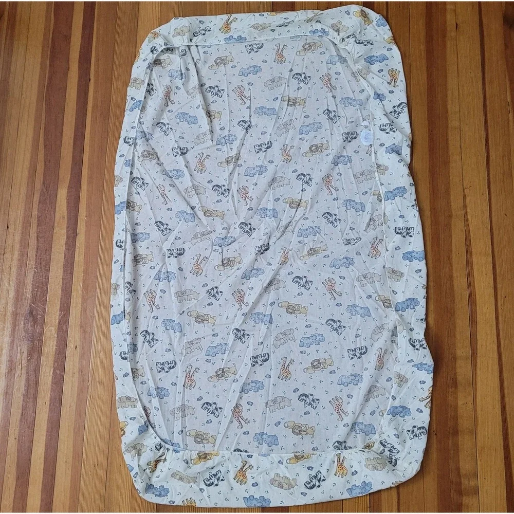 Nojo Noahs Ark Animals Blanket Comforter Crib Set Double Sided Nursery Mobile